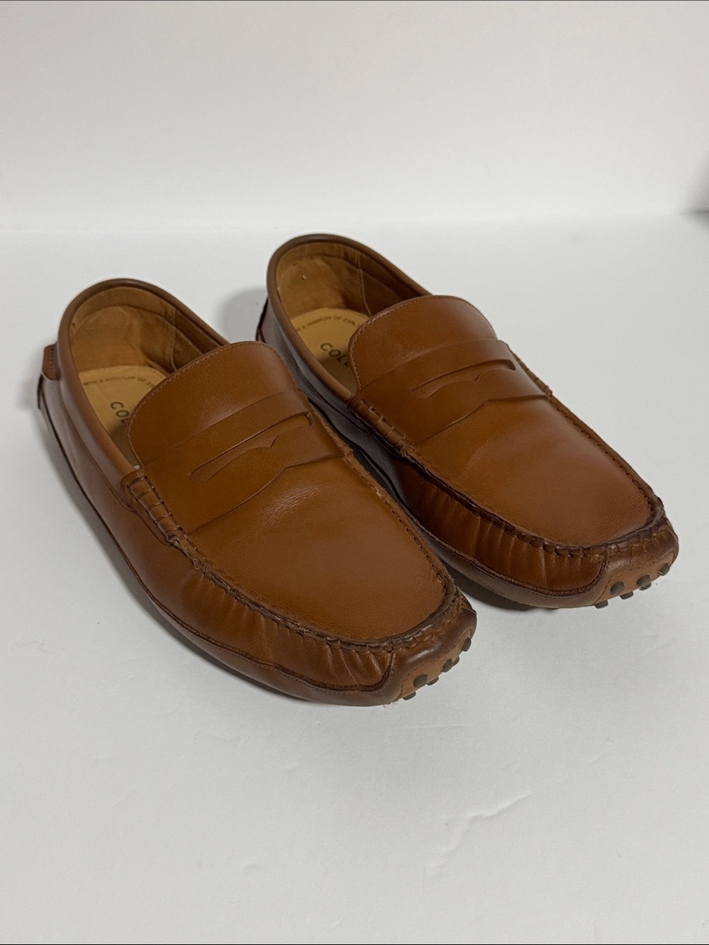 Cole Haan Tan/Brown Leather Penny Loafers
